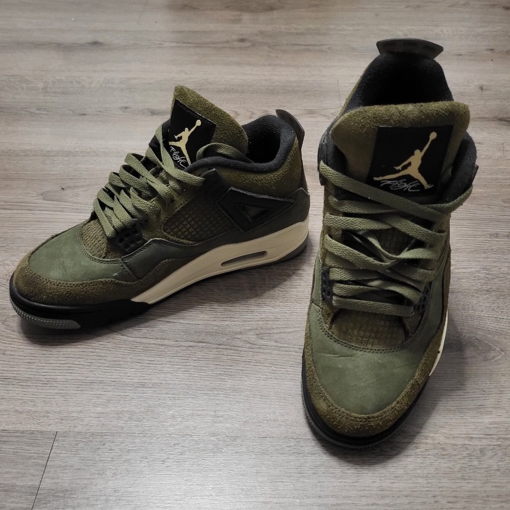 Jordan 4 Retro SE Craft Olive Green Suede Mens Size 9 Limited Edition Earthy